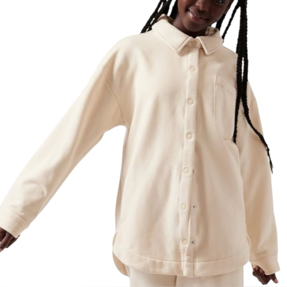 Athleta Girl RetroActive Oversized Shacket in Chantilly Cream Size Medium 8-10